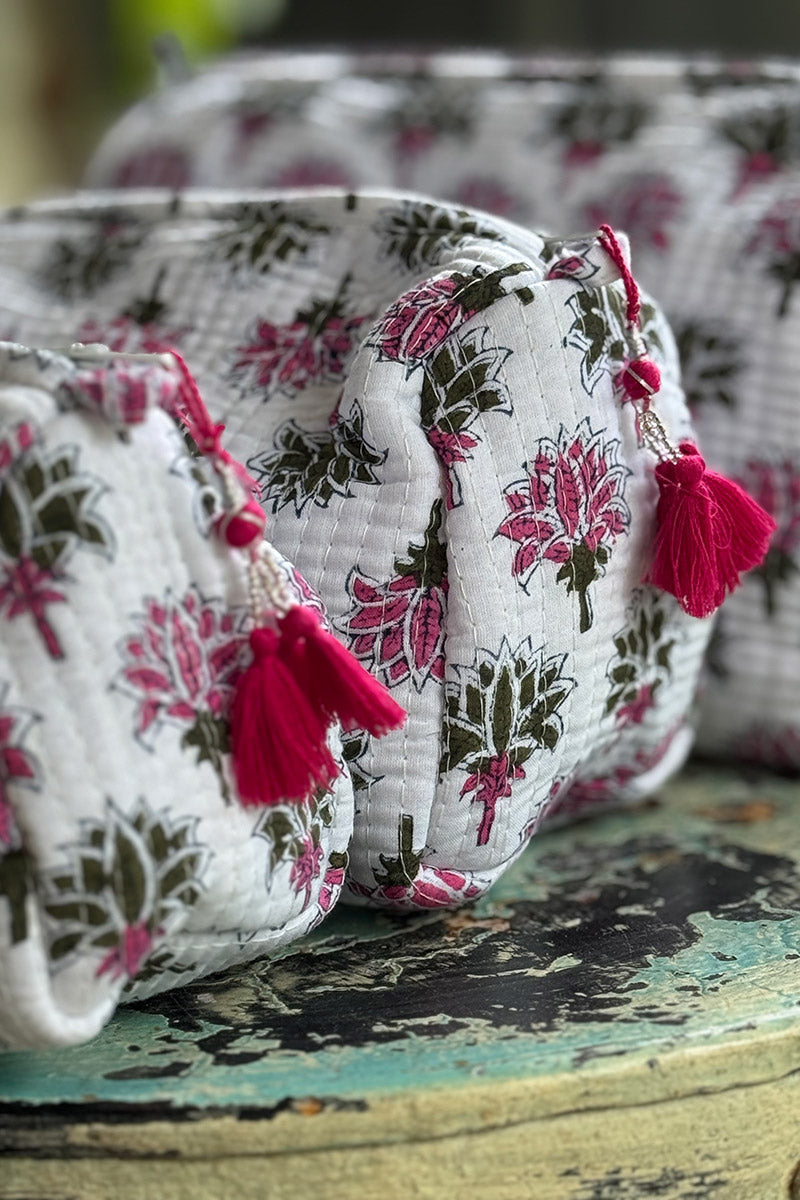 Wash Bags, accessories, Hand block prints, plastic lined with inside - Mira