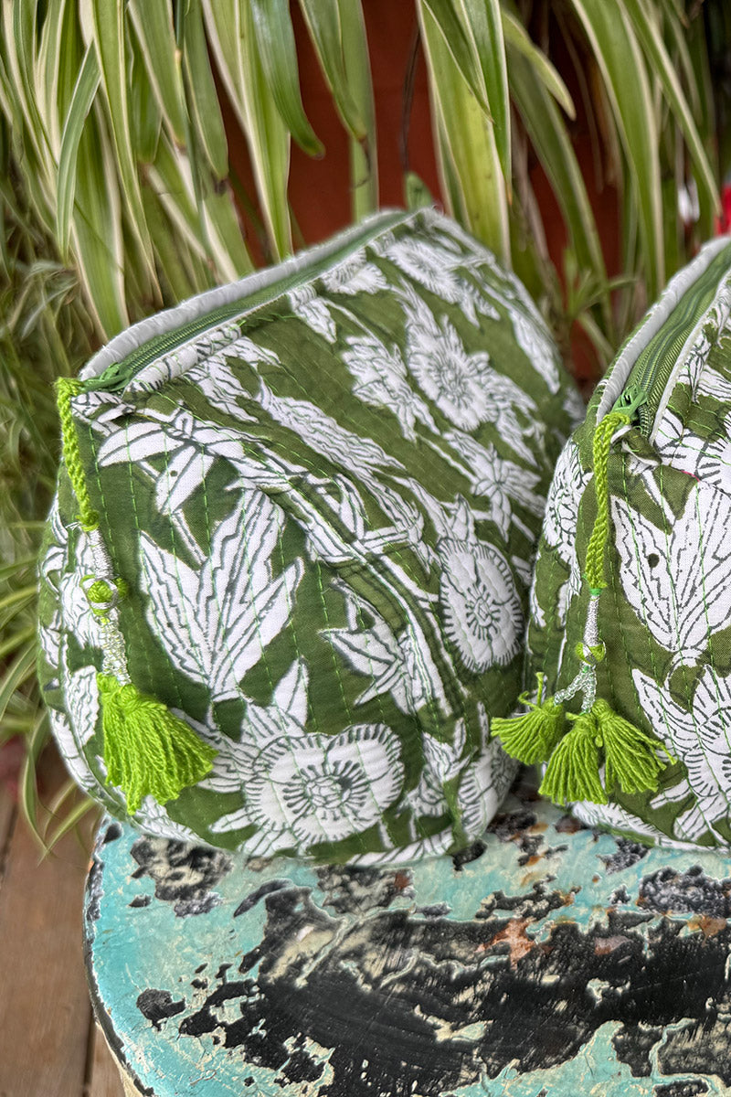 Wash Bags, accessories, Hand block prints, plastic lined with inside - Grove