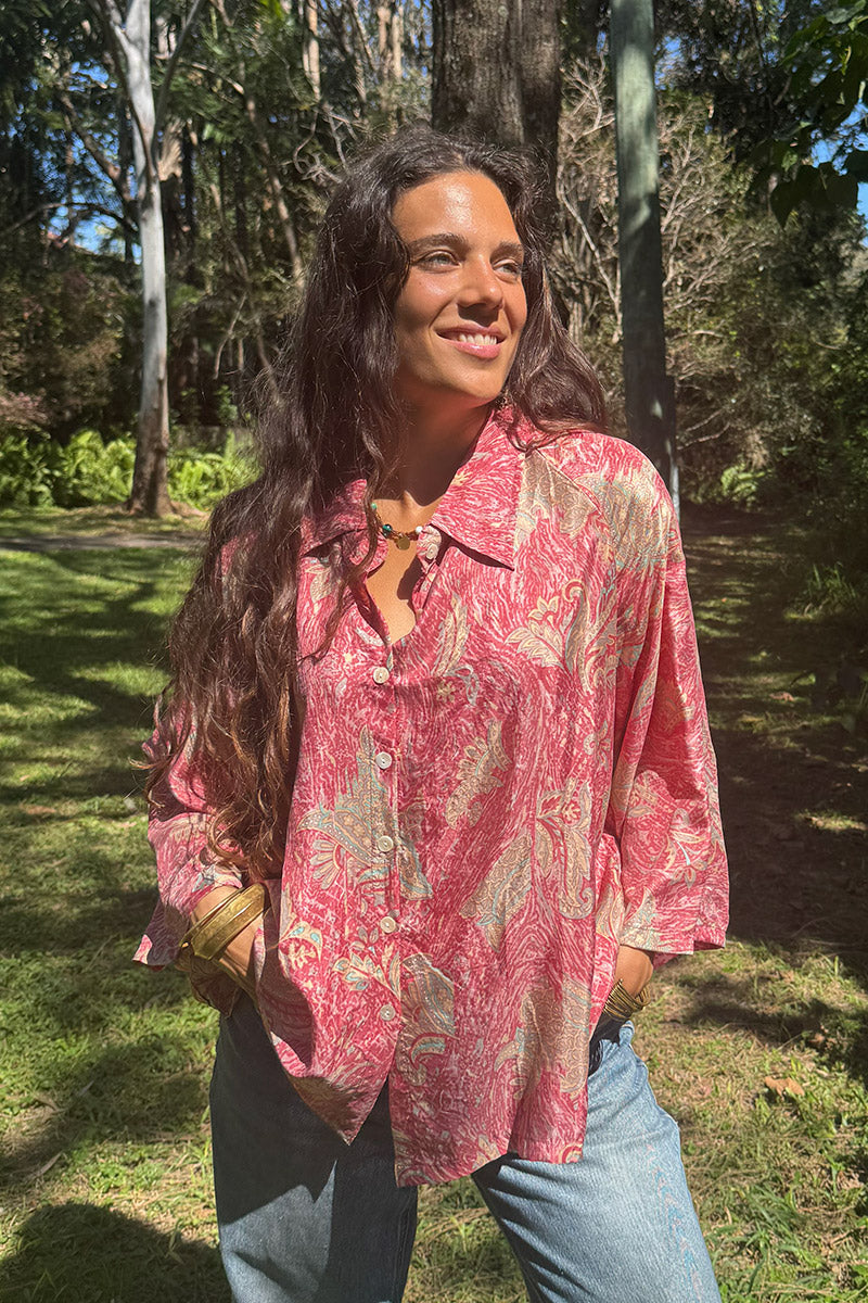 Vintage Sari Amira - Rose (silk)