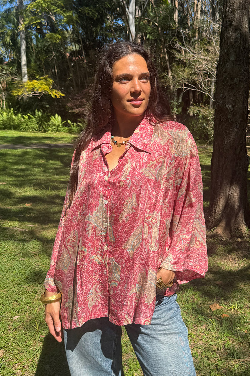 Vintage Sari Amira - Rose (silk)