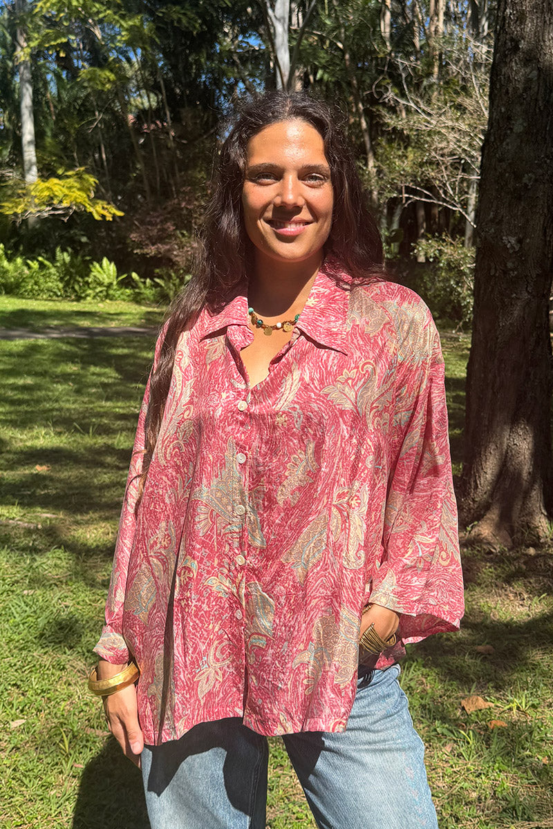 Vintage Sari Amira - Rose (silk)