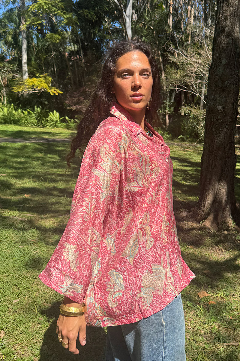 Vintage Sari Amira - Rose (silk)
