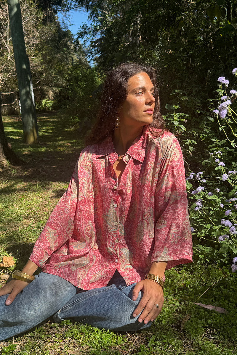 Vintage Sari Amira - Rose (silk)