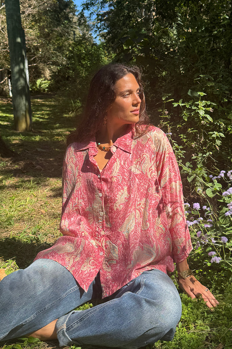 Vintage Sari Amira - Rose (silk)