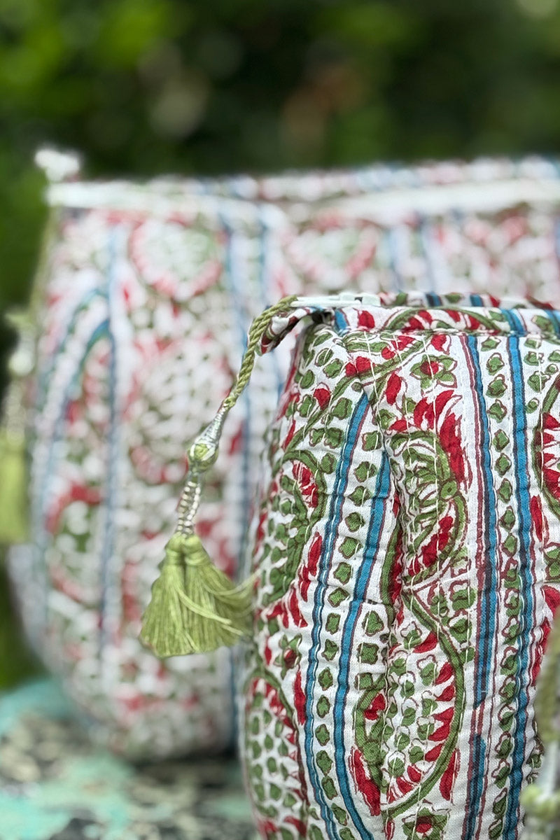 Wash Bags, accessories, Hand block prints, plastic lined with inside - Farah