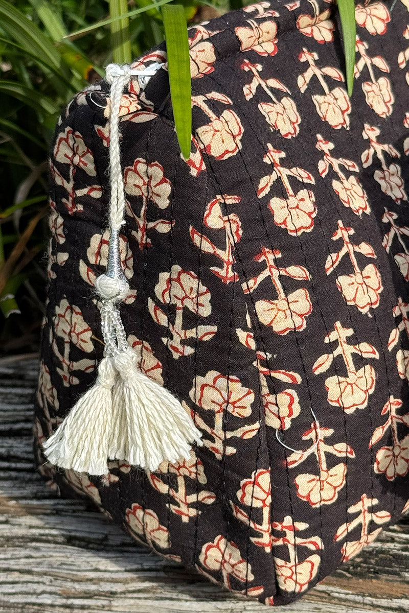 Wash Bags, accessories, Hand block prints, plastic lined with inside - Cinder