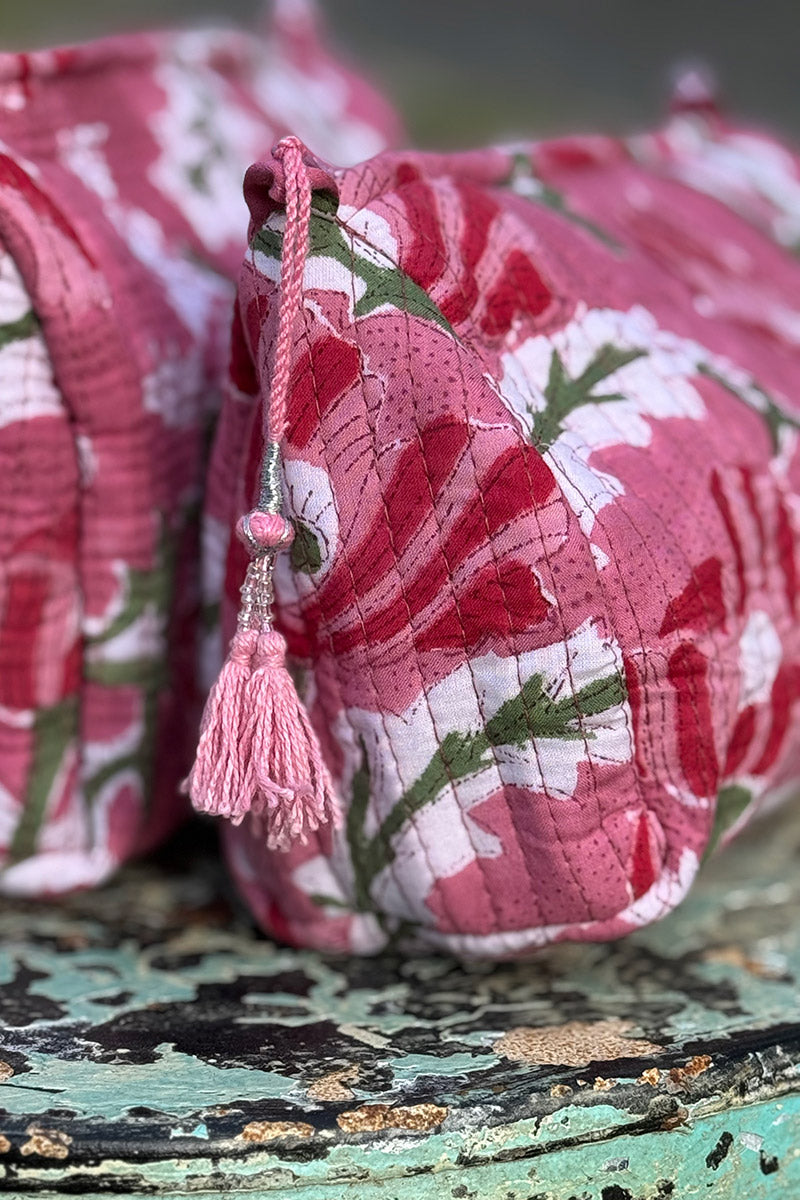 Wash Bags, accessories, Hand block prints, plastic lined with inside - Cherish