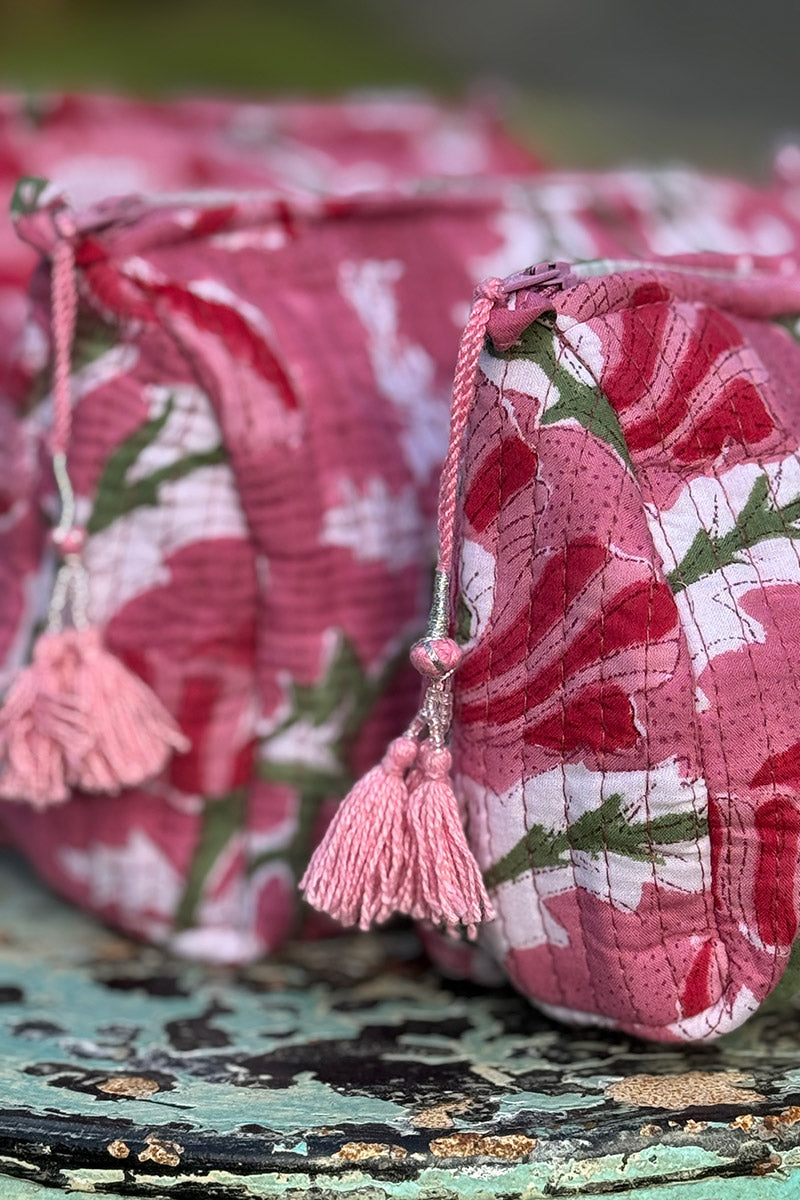 Wash Bags, accessories, Hand block prints, plastic lined with inside - Cherish