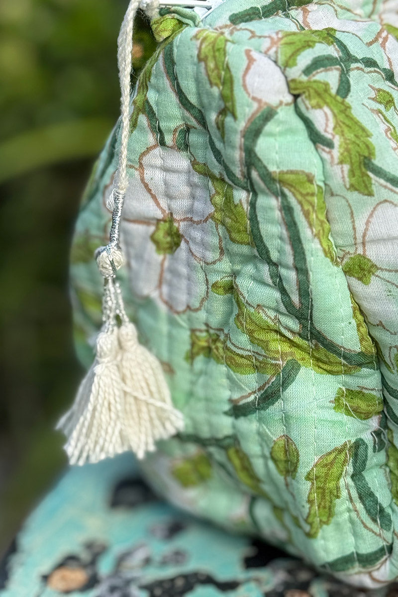 Wash Bags, accessories, Hand block prints, plastic lined with inside - Meadow