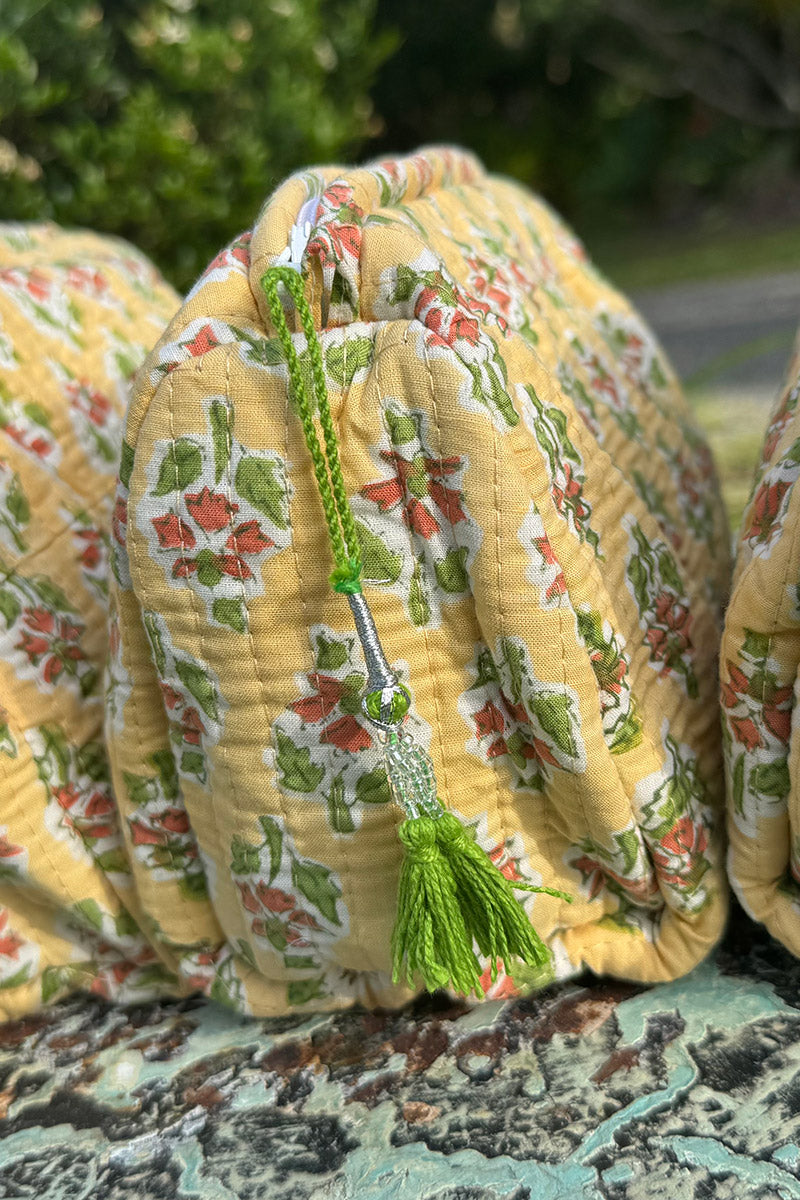Wash Bags, accessories, Hand block prints, plastic lined with inside - Pollen