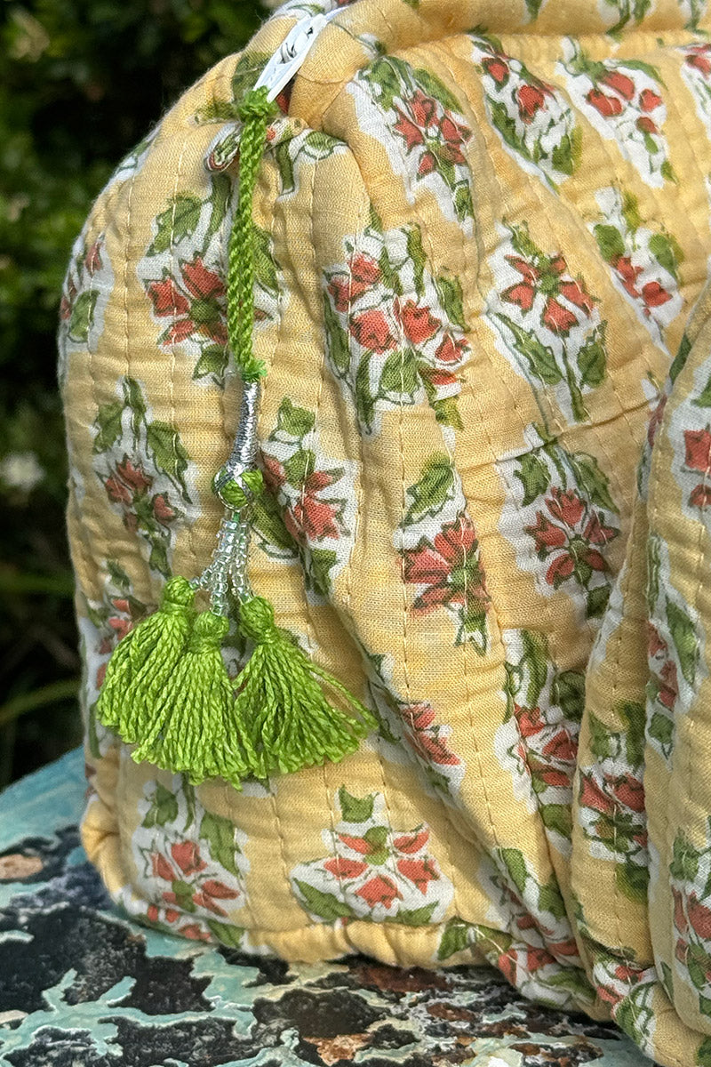 Wash Bags, accessories, Hand block prints, plastic lined with inside - Pollen
