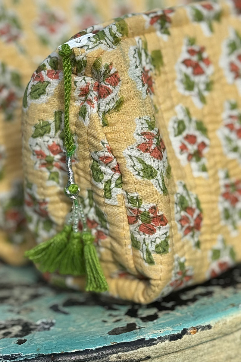 Wash Bags, accessories, Hand block prints, plastic lined with inside - Pollen
