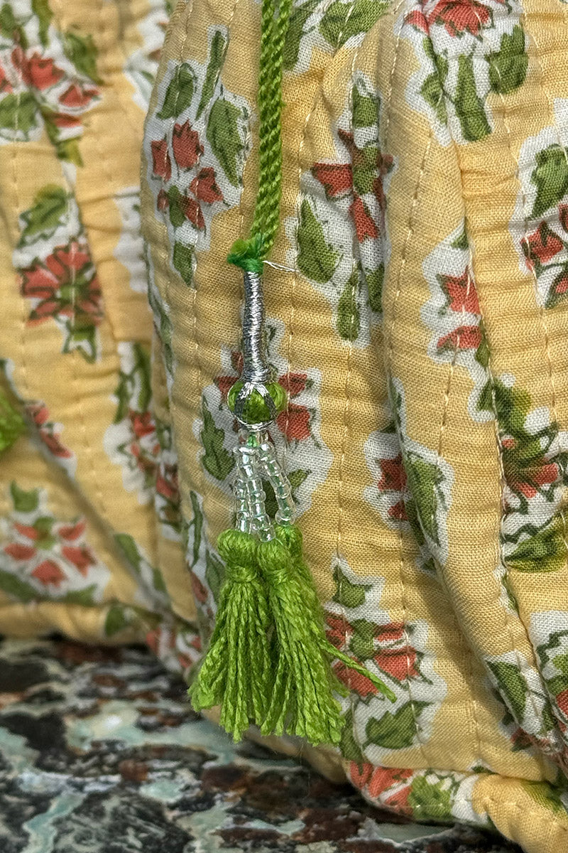 Wash Bags, accessories, Hand block prints, plastic lined with inside - Pollen
