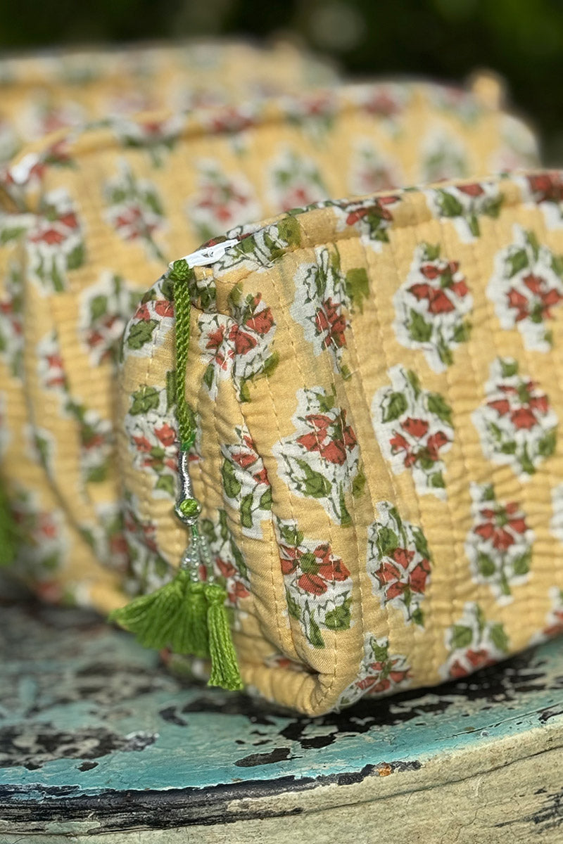 Wash Bags, accessories, Hand block prints, plastic lined with inside - Pollen