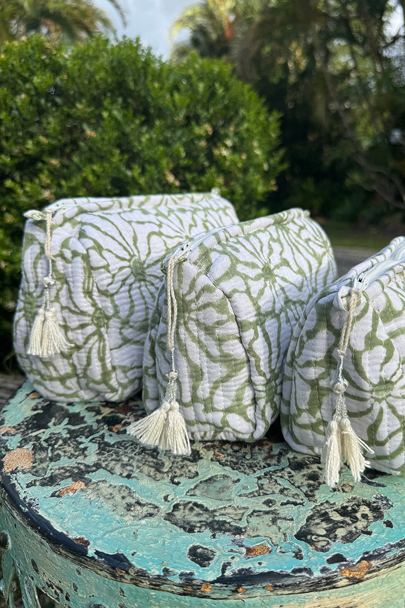 Wash Bags, accessories, Hand block prints, plastic lined with inside - Asha