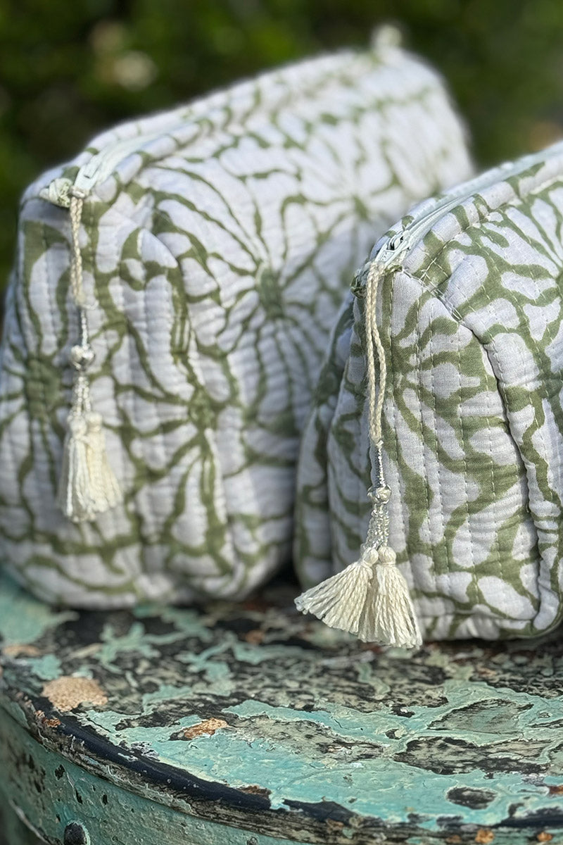 Wash Bags, accessories, Hand block prints, plastic lined with inside - Asha