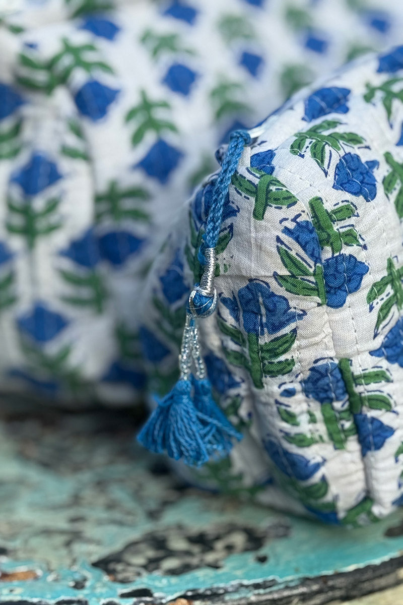 Wash Bags, accessories, Hand block prints, plastic lined with inside Mirabelle