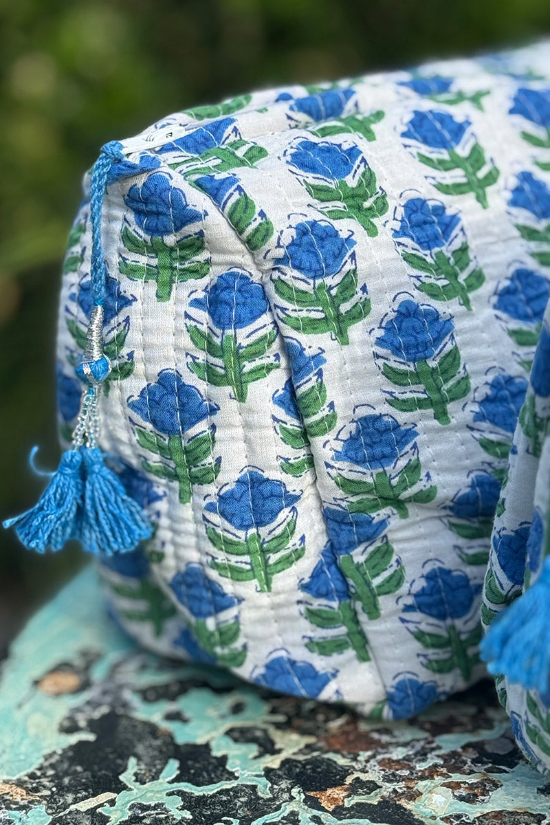 Wash Bags, accessories, Hand block prints, plastic lined with inside Mirabelle