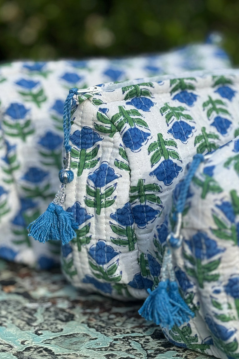 Wash Bags, accessories, Hand block prints, plastic lined with inside Mirabelle