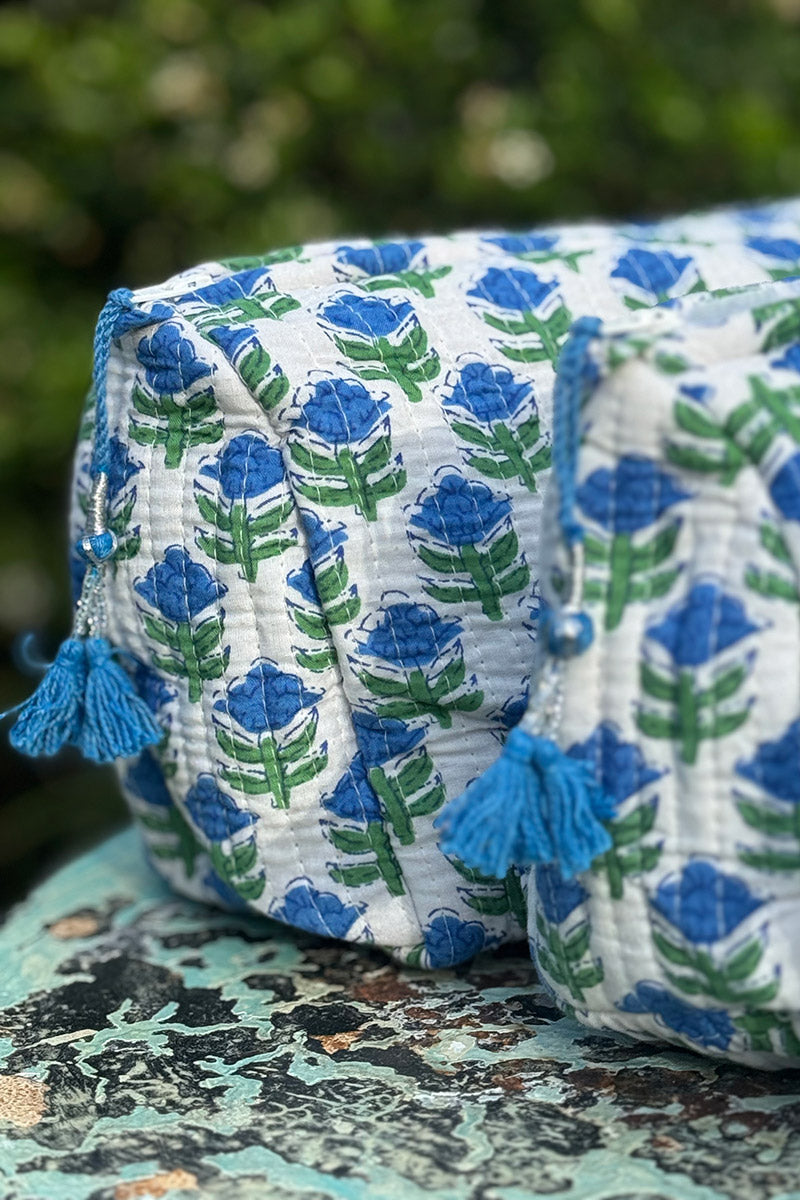 Wash Bags, accessories, Hand block prints, plastic lined with inside Mirabelle