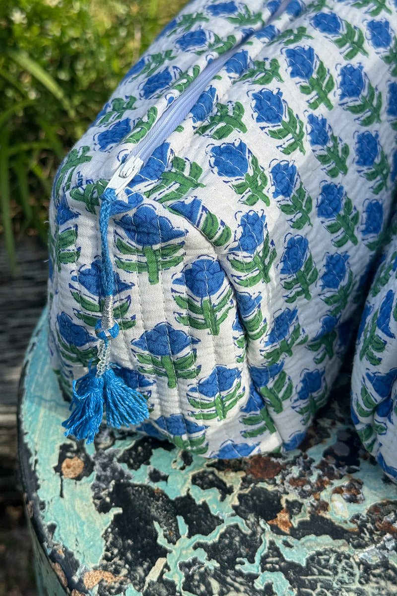 Wash Bags, accessories, Hand block prints, plastic lined with inside Mirabelle