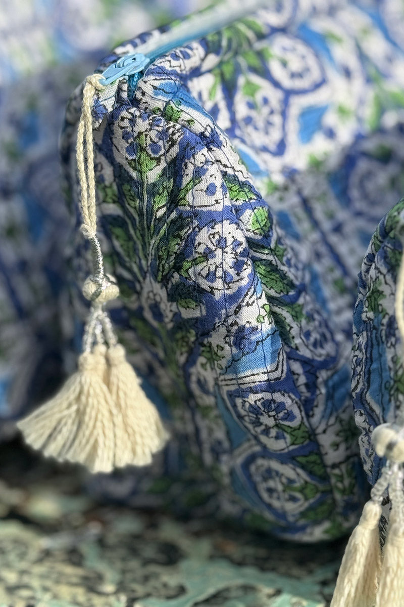 Wash Bags, accessories, Hand block prints, plastic lined with inside Riverine