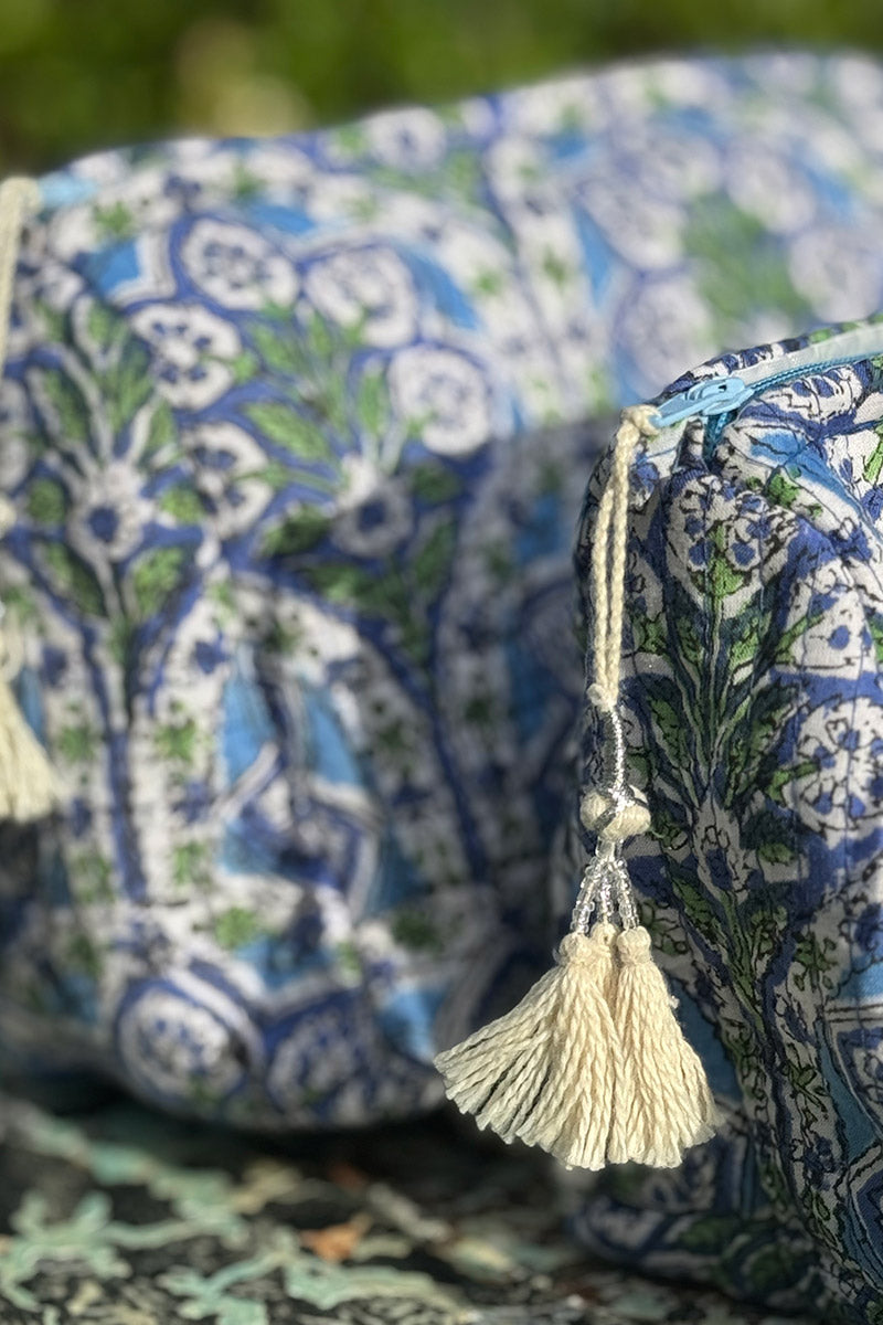 Wash Bags, accessories, Hand block prints, plastic lined with inside Riverine