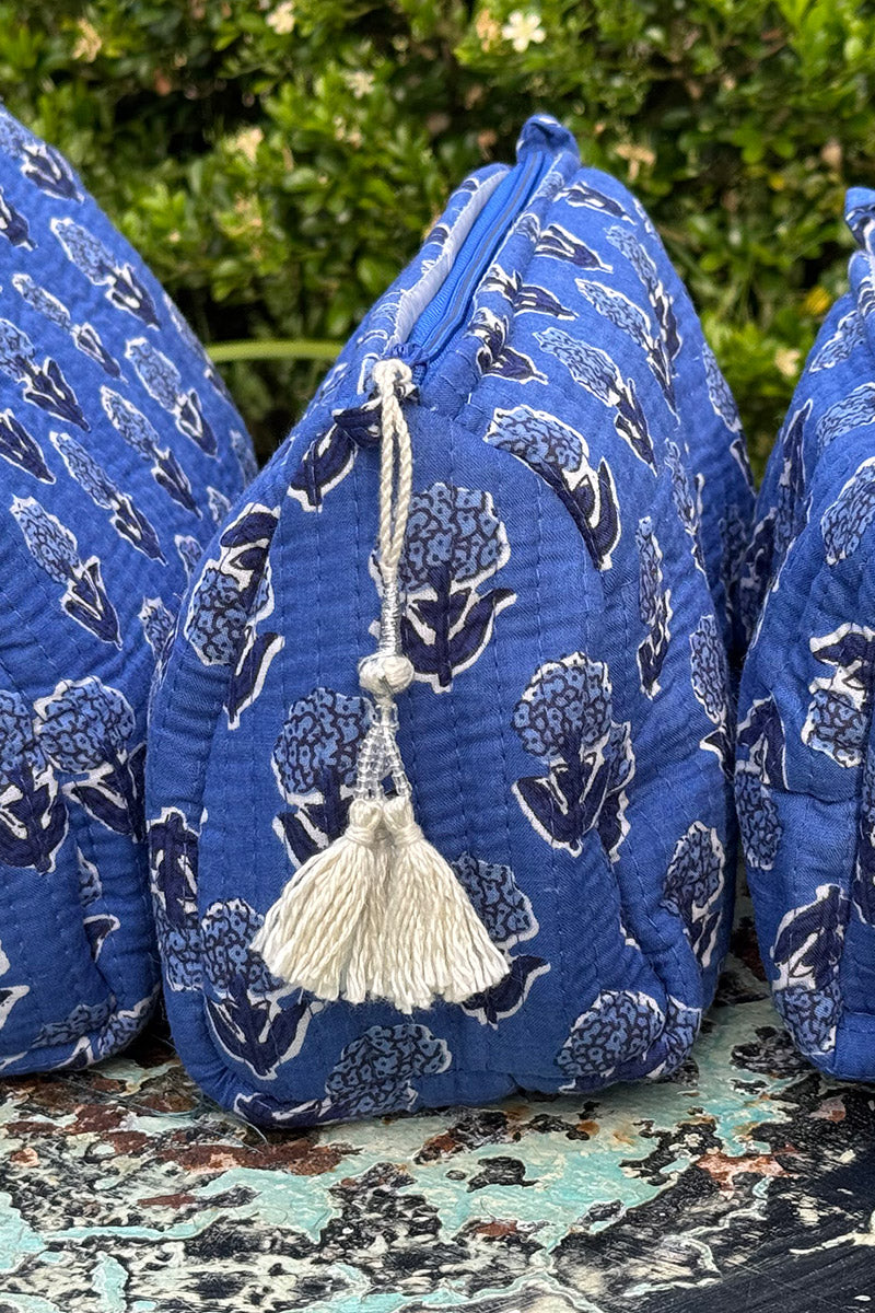 Wash Bags, accessories, Hand block prints, plastic lined with inside pockets. Small, Medium and Large. Oliana