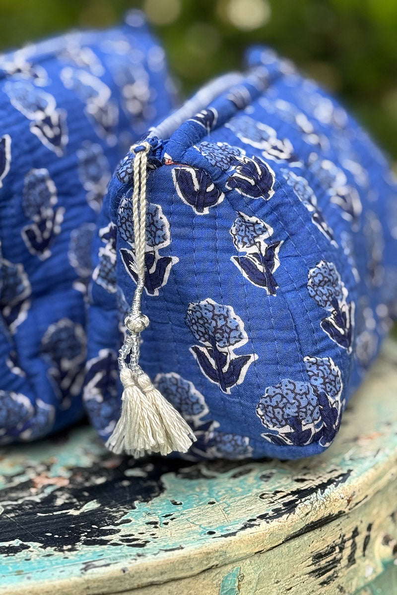 Wash Bags, accessories, Hand block prints, plastic lined with inside pockets. Small, Medium and Large. Oliana