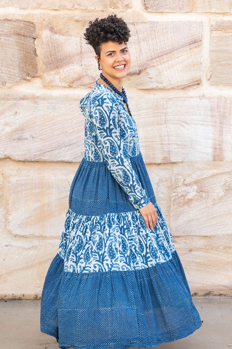 Jhali Dress - Indigo Mix