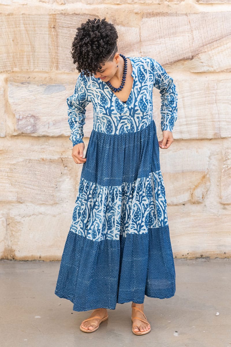 Jhali Dress - Indigo Mix
