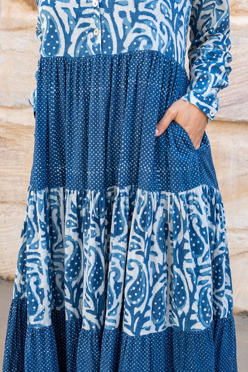 Jhali Dress - Indigo Mix