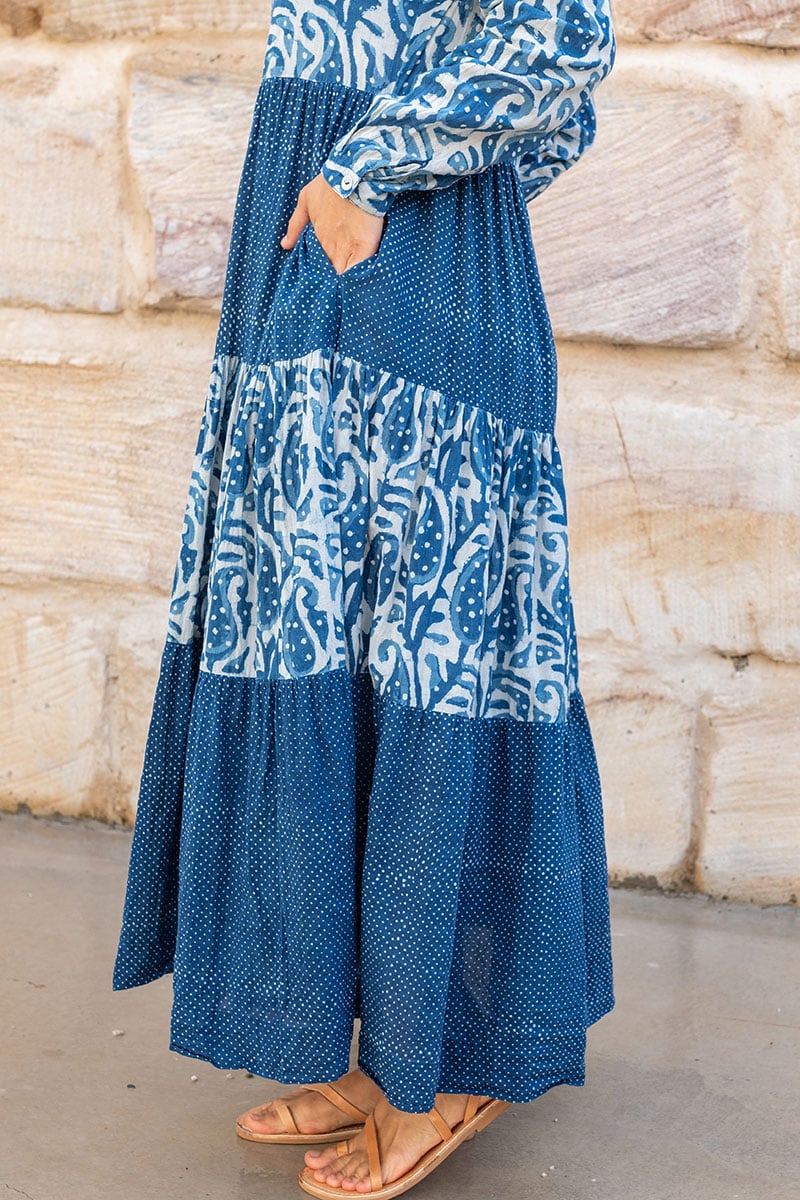 Jhali Dress - Indigo Mix