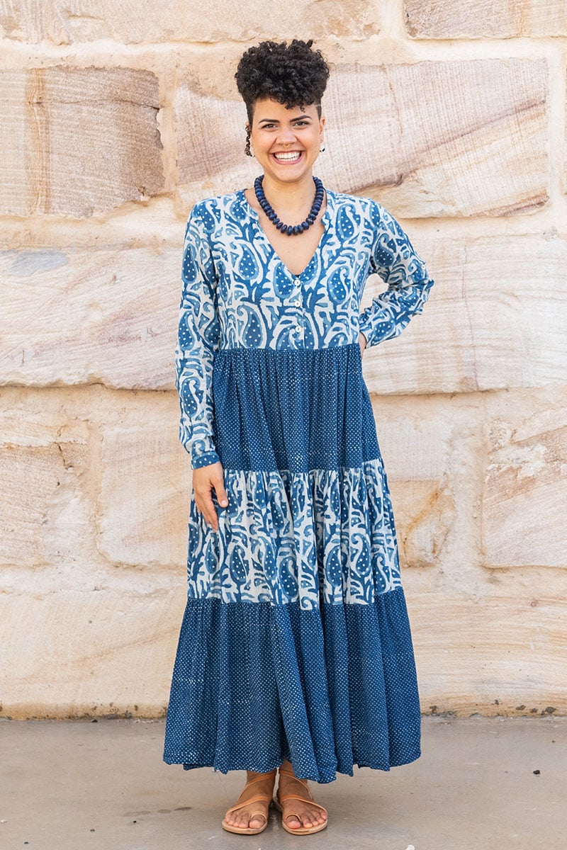 Jhali Dress - Indigo Mix