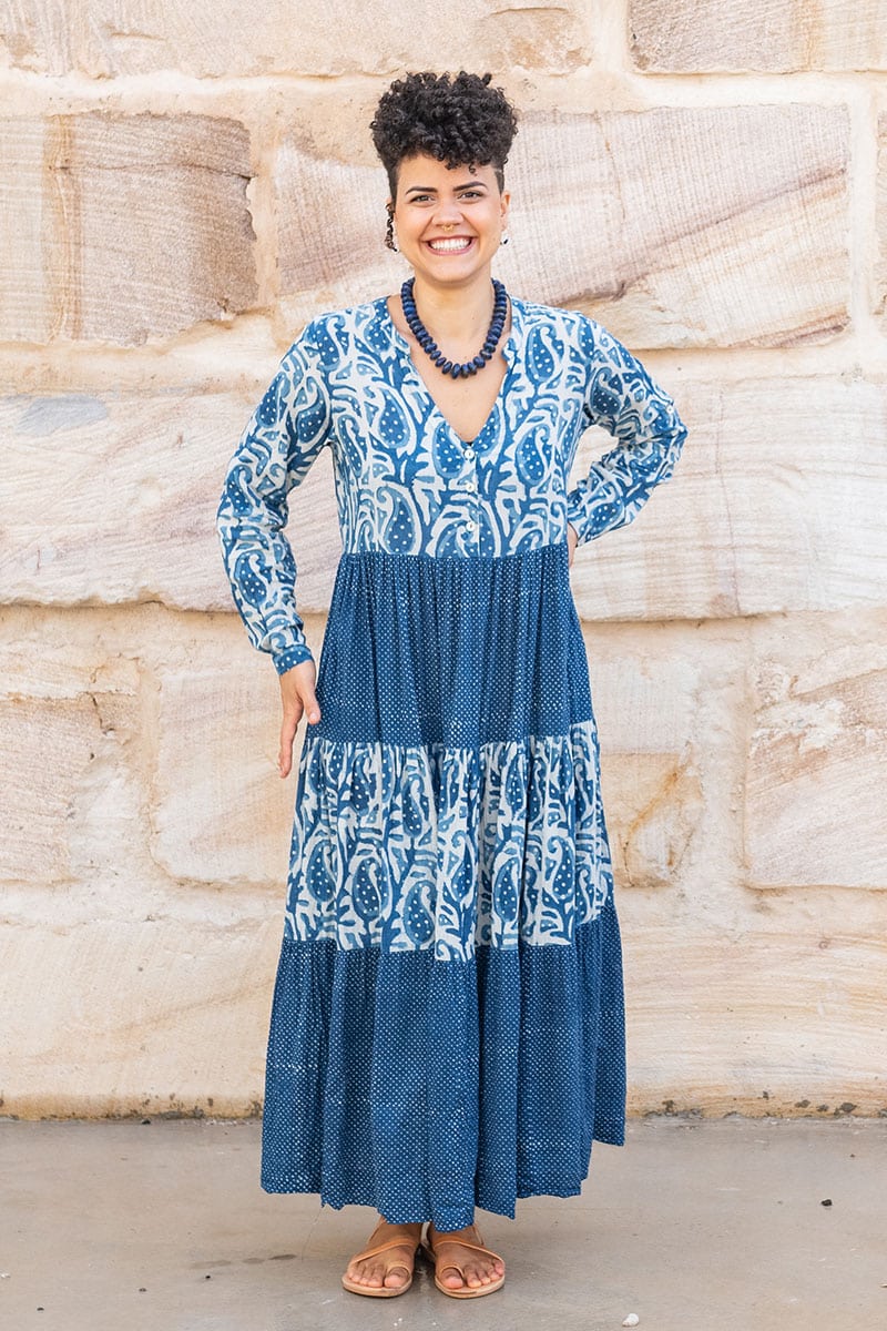 Jhali Dress - Indigo Mix