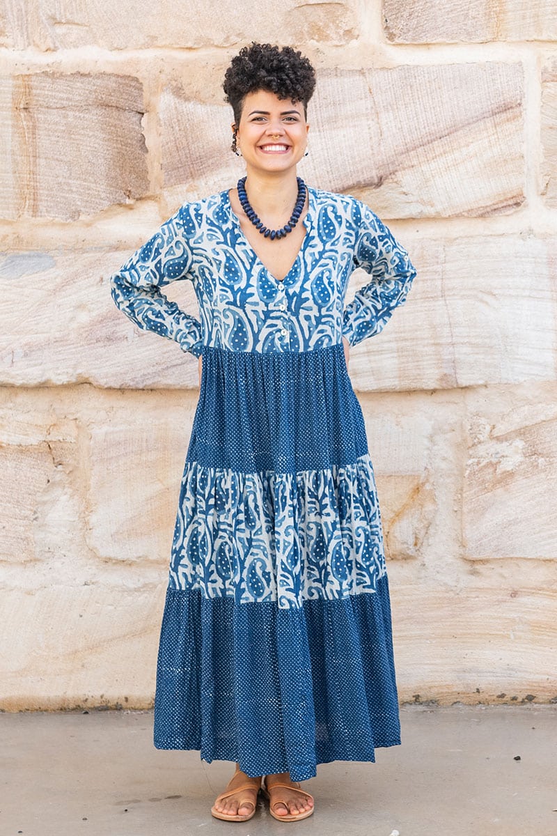 Jhali Dress - Indigo Mix