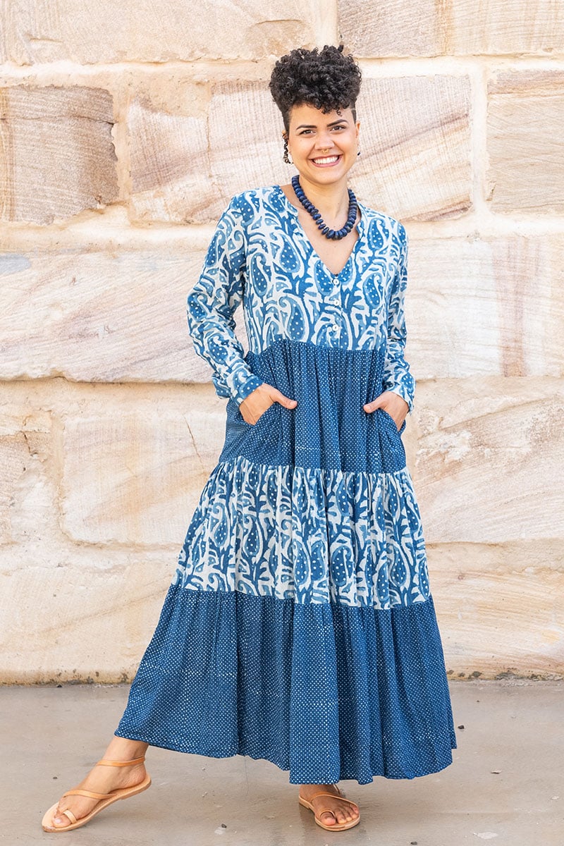 Jhali Dress - Indigo Mix