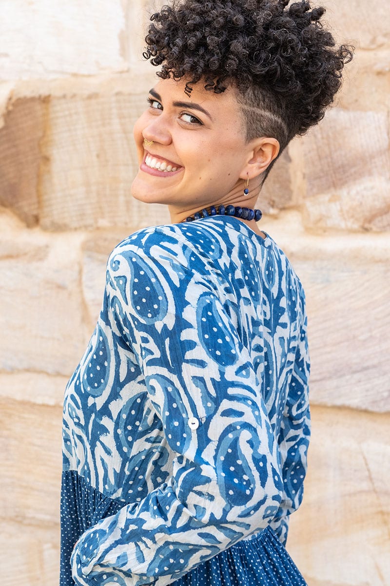 Jhali Dress - Indigo Mix