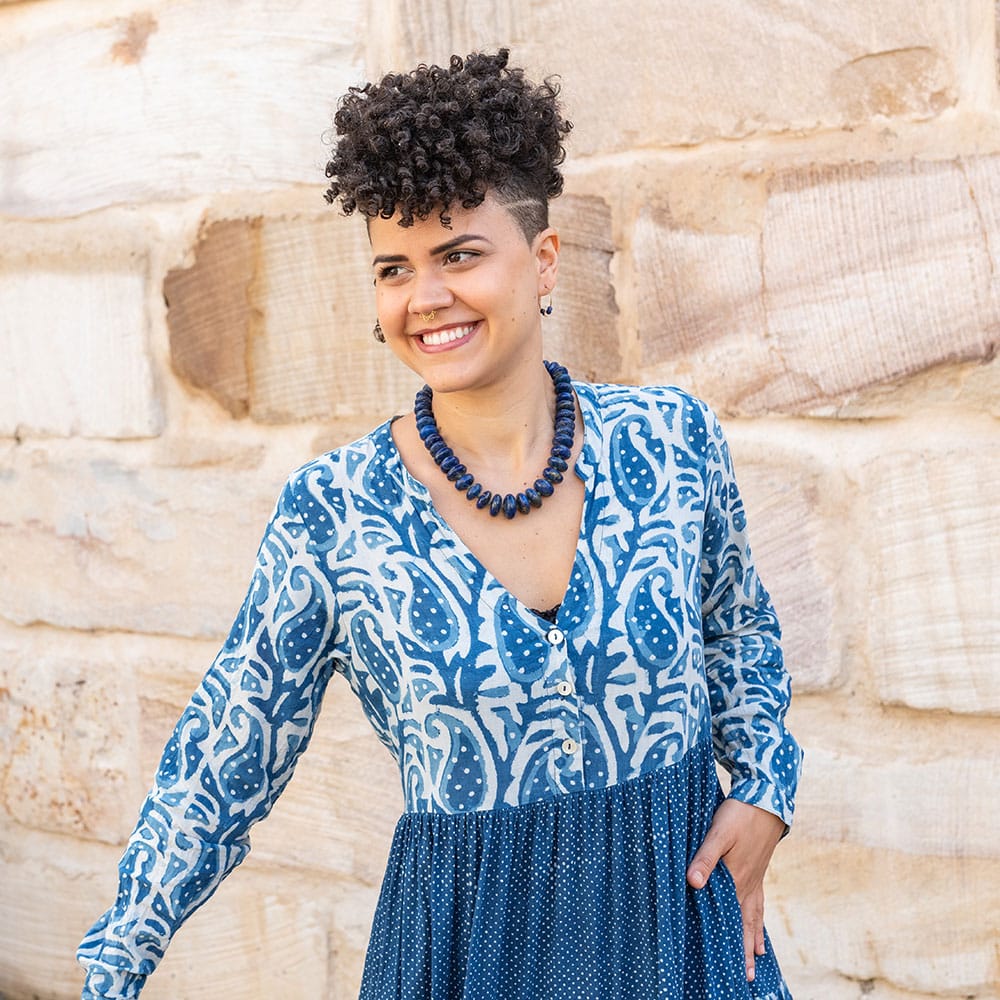 Jhali Dress - Indigo Mix