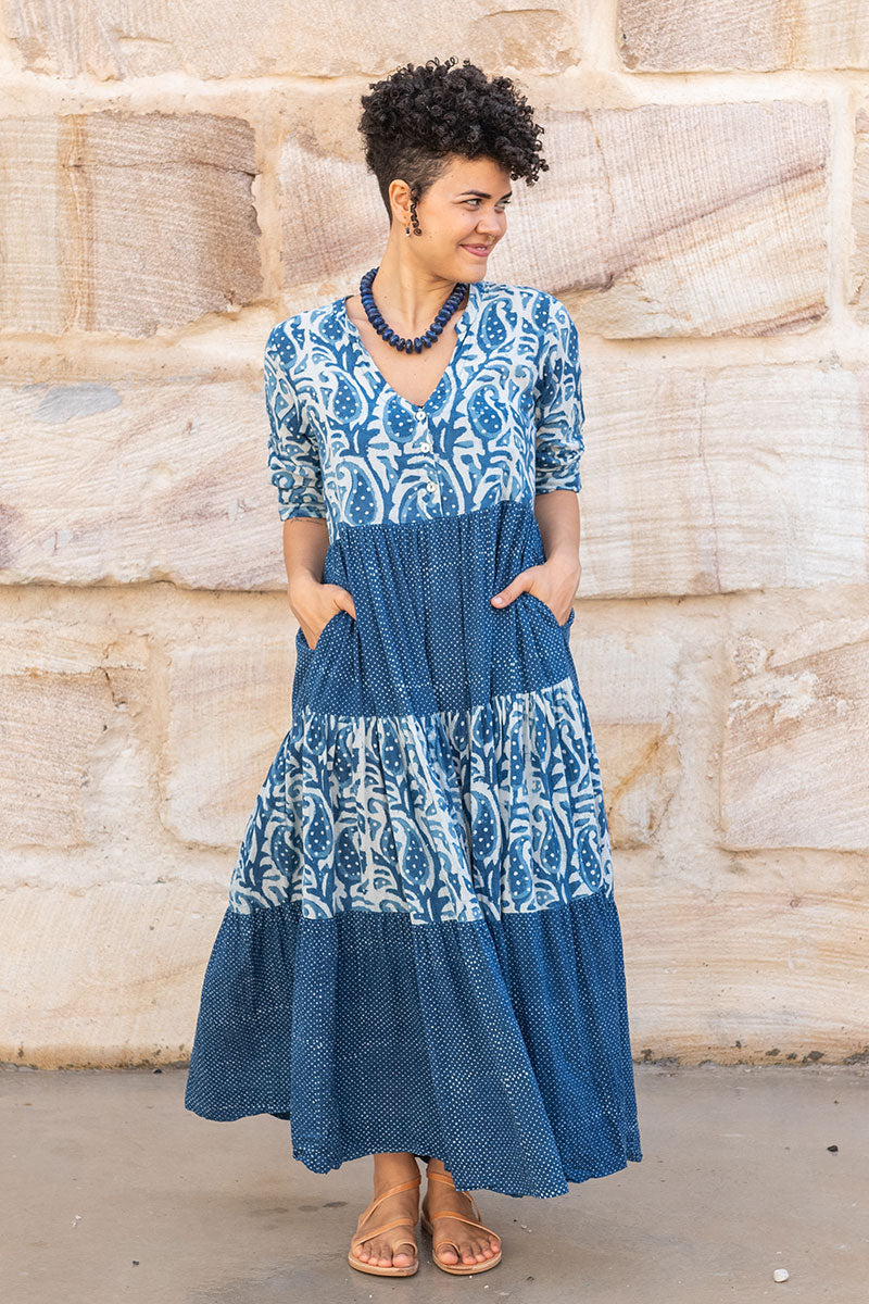 Jhali Dress - Indigo Mix
