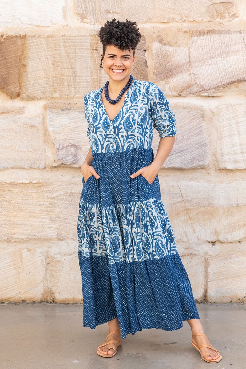 Jhali Dress - Indigo Mix