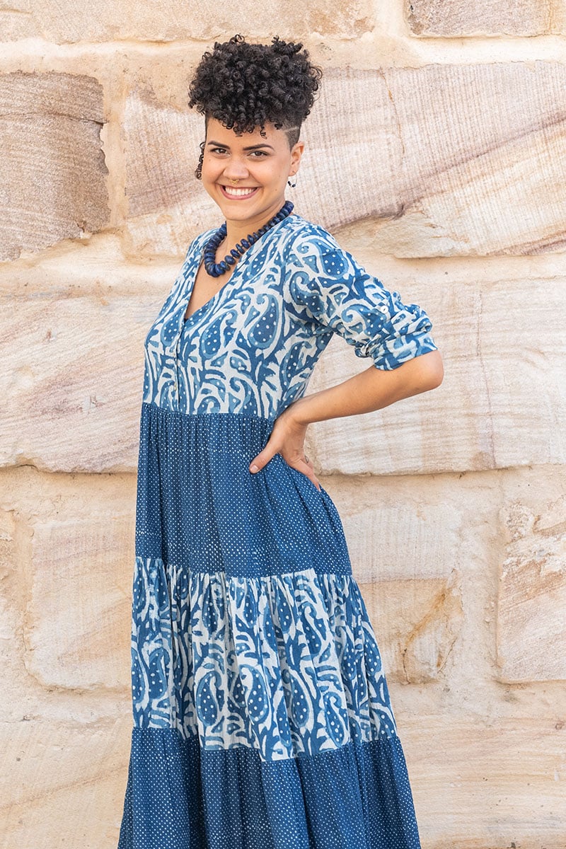 Jhali Dress - Indigo Mix