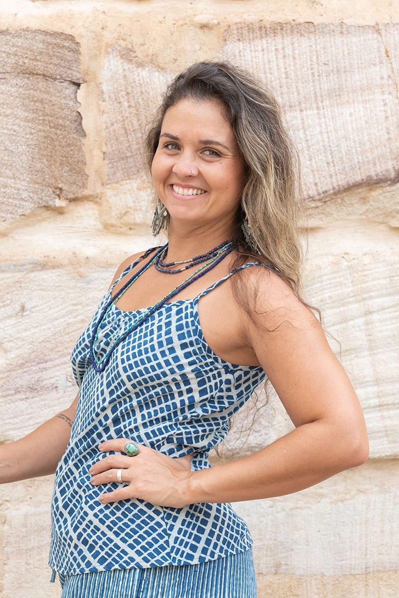 Juliet Top - Indigo Grid