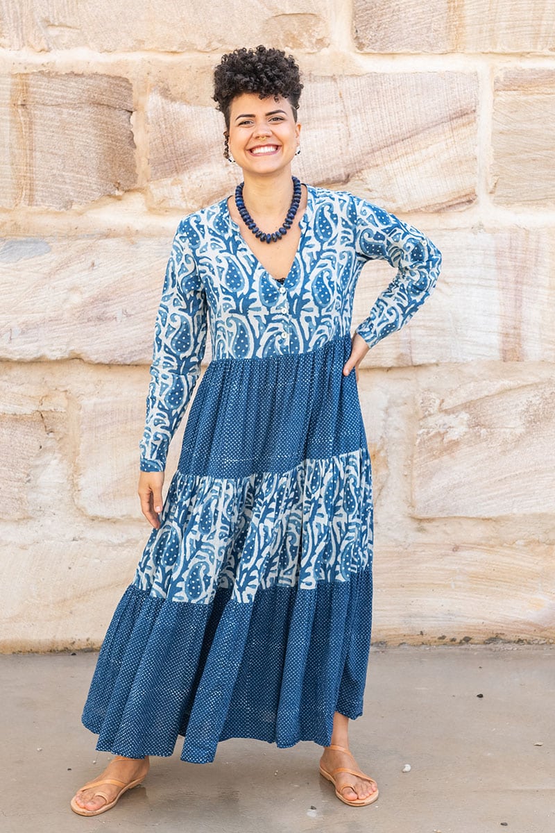 Jhali Dress - Indigo Mix