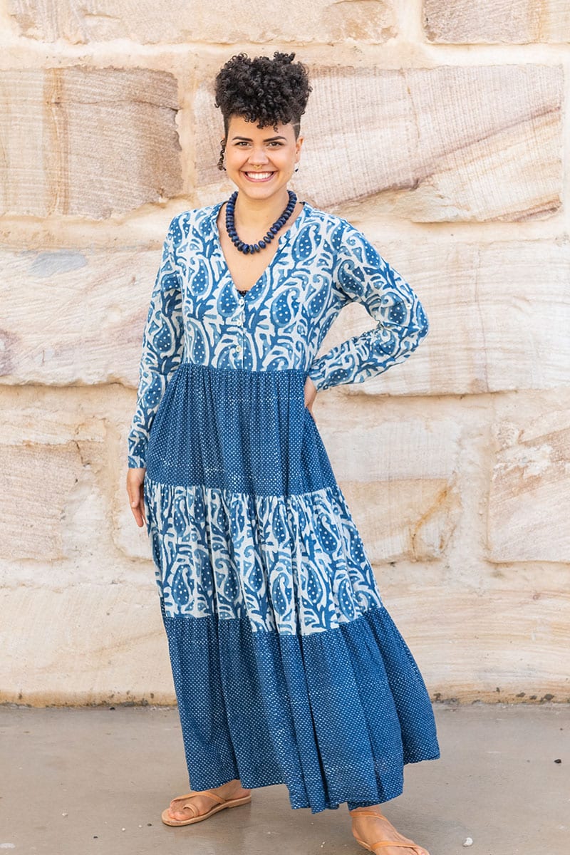 Jhali Dress - Indigo Mix