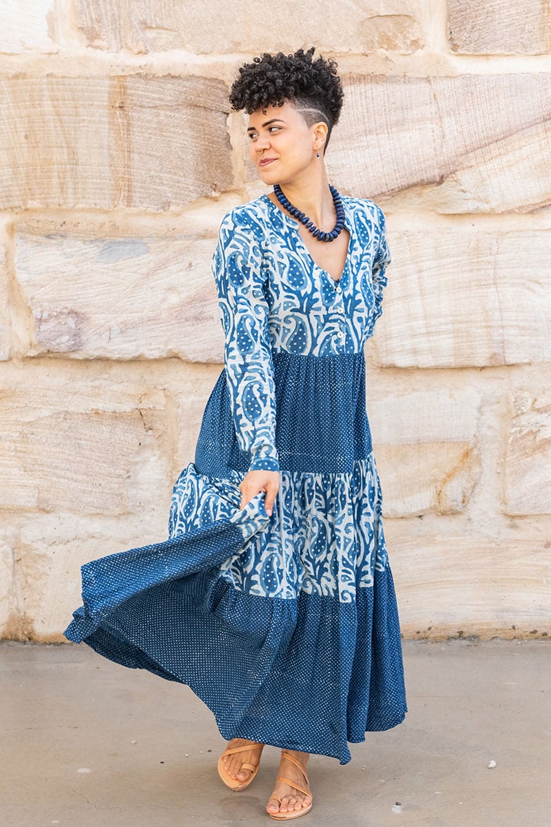 Jhali Dress - Indigo Mix