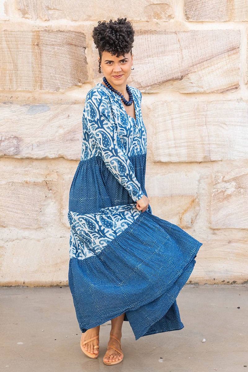 Jhali Dress - Indigo Mix