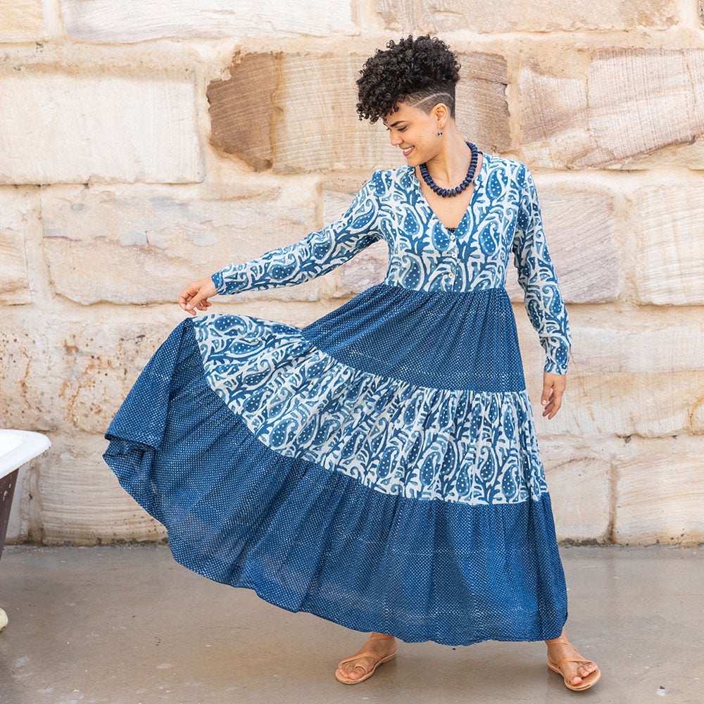 Jhali Dress - Indigo Mix