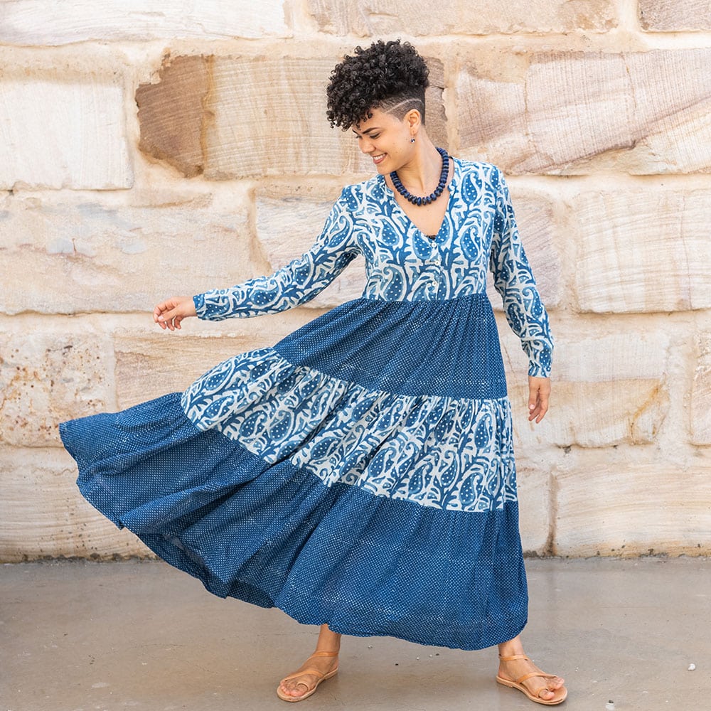 Jhali Dress - Indigo Mix