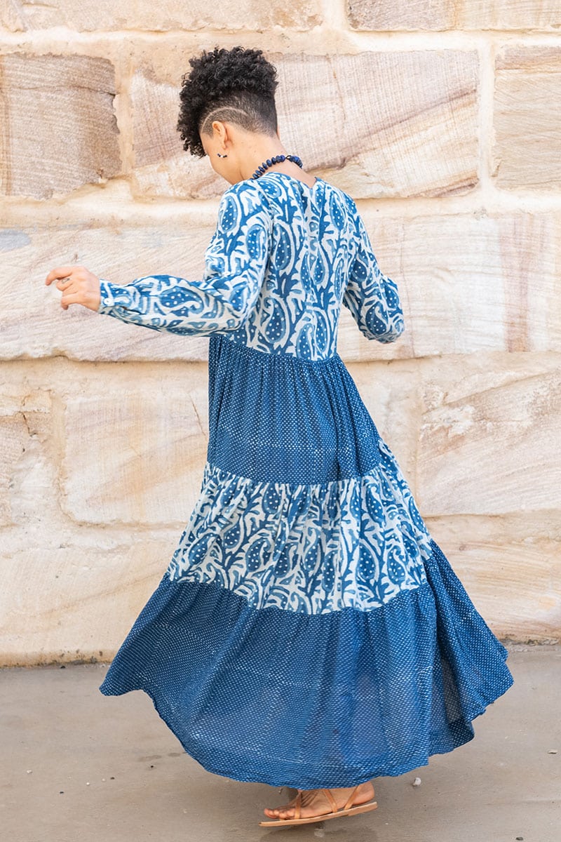 Jhali Dress - Indigo Mix